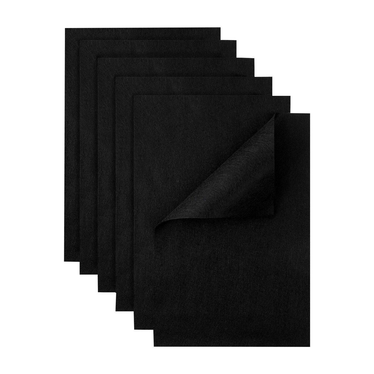 Black Felt Fabric Sheets - 6PCS Felt Squares - 8x12 1 Colors Soft Felt Squares, 1.5mm for Sewing, Patchwork, Decoration, Embroidering, Book, DIY Craft